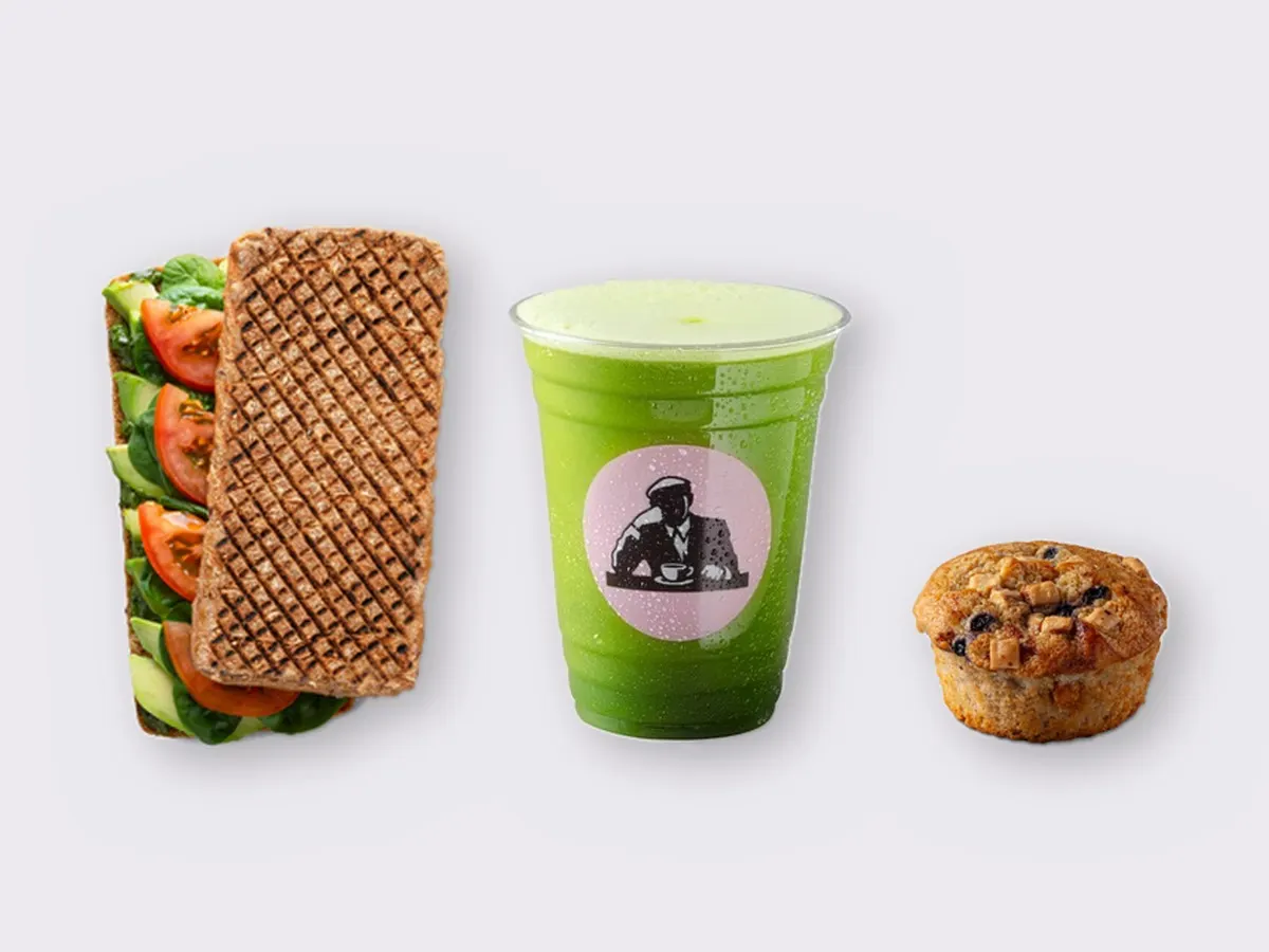 The Ultimate JOE Trio — DF Avocado Sandwich, Green Tonic, Blueberry Muffin