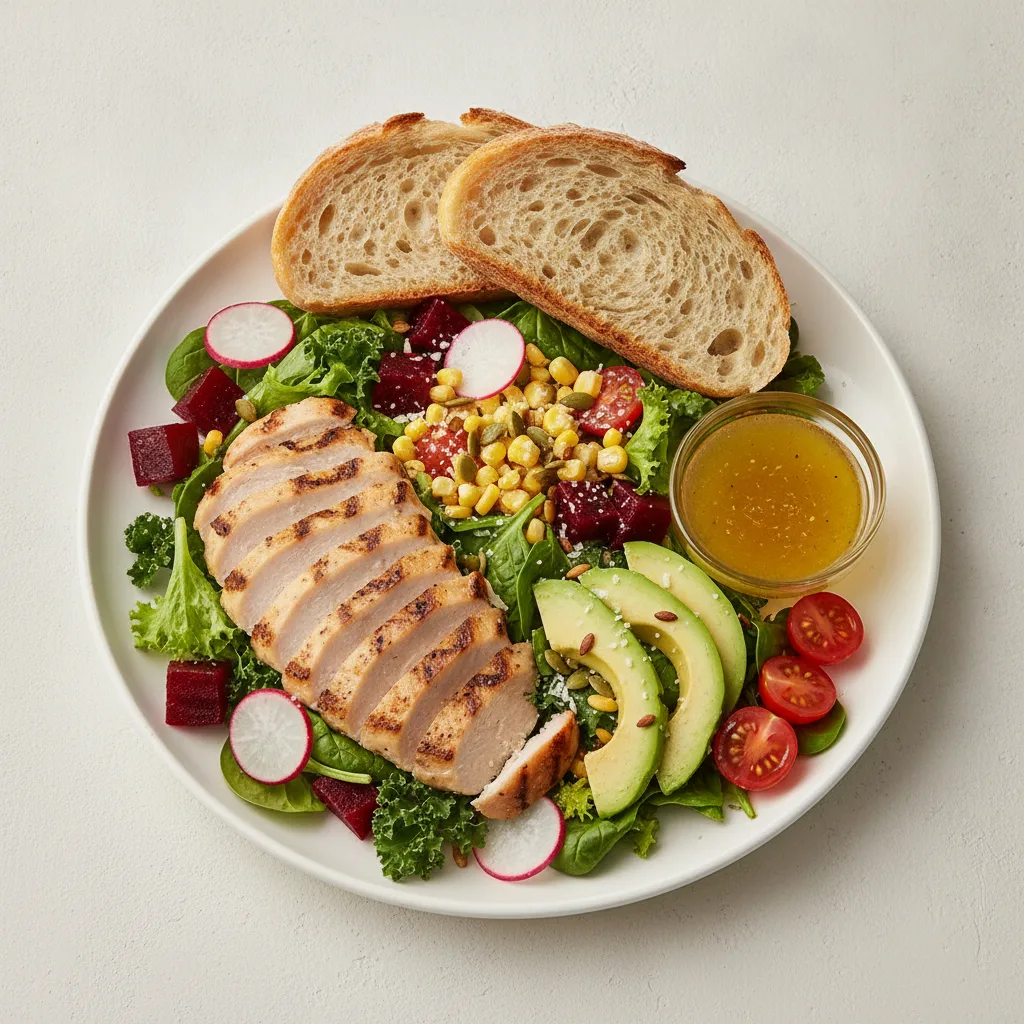 Fresh From the Market Salad with Chicken - Lemon Herb Vinaigrette / Sourdough
