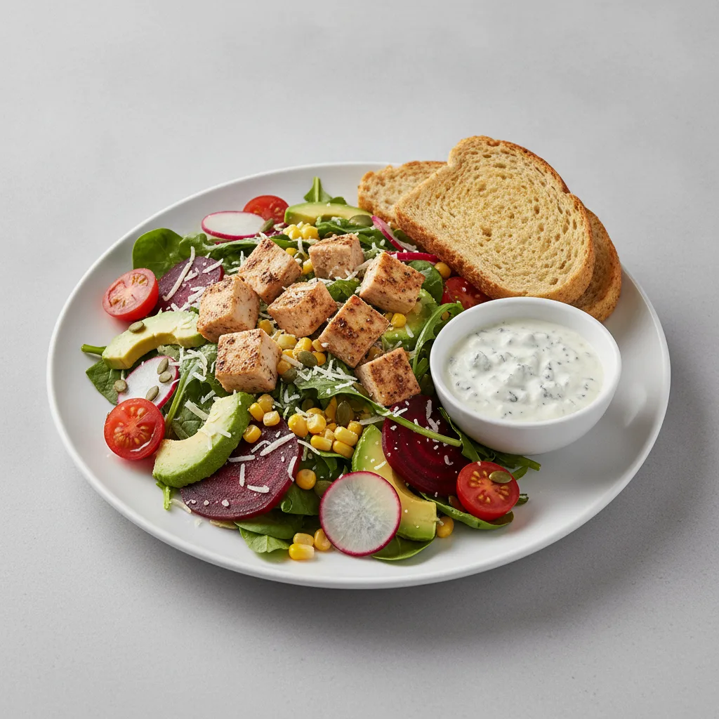 Fresh From the Market Salad with Chicken - Blue Cheese Dressing / GF Bread