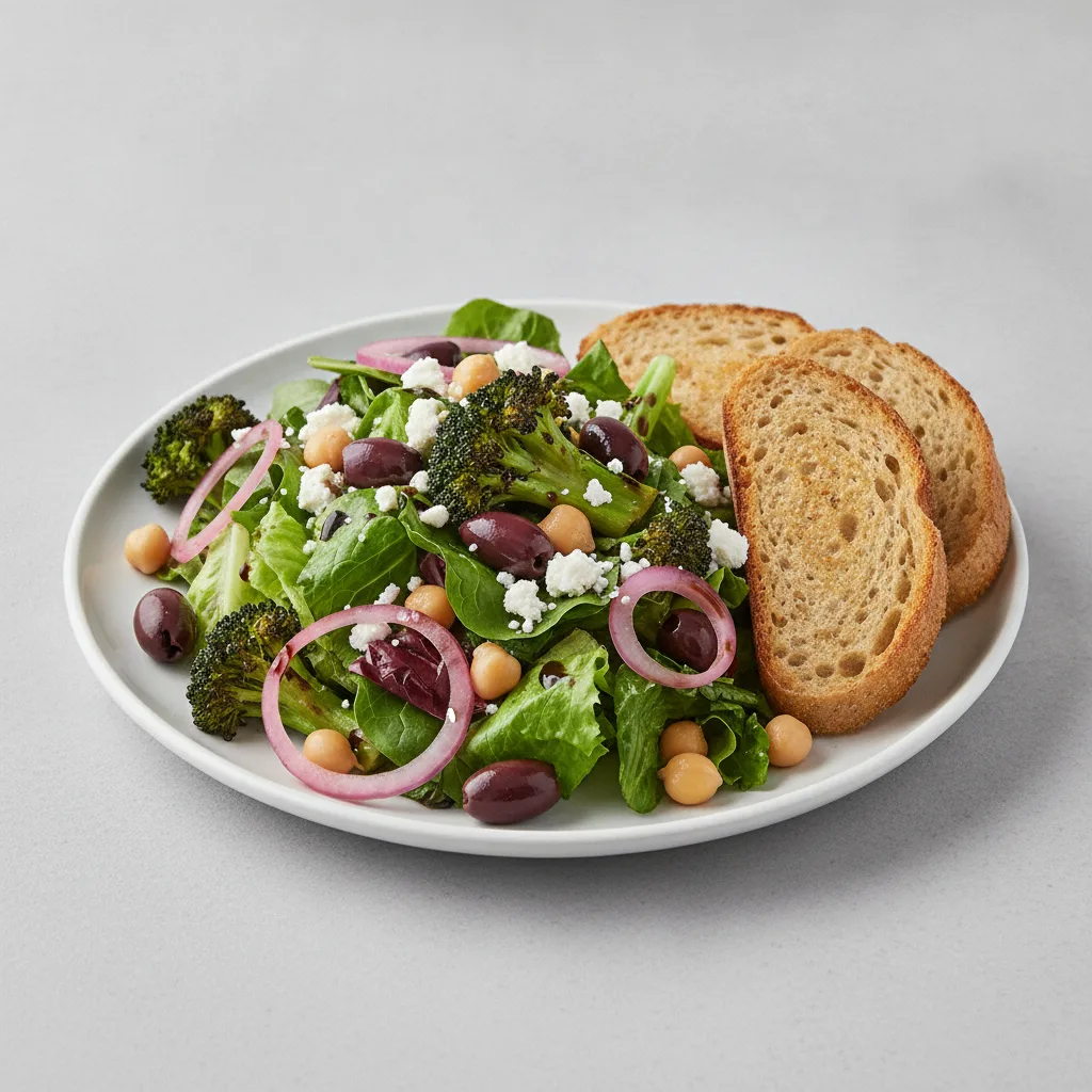 Mama's Mediterranean, Balsamic Vinaigrette, GF Bread