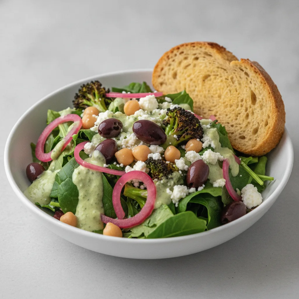 Mama's Mediterranean, Green Goddess Dressing, GF Bread