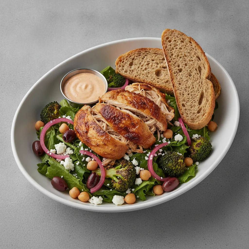 Mama's Mediterranean, Roasted Chicken, Chipotle Ranch, GF Bread