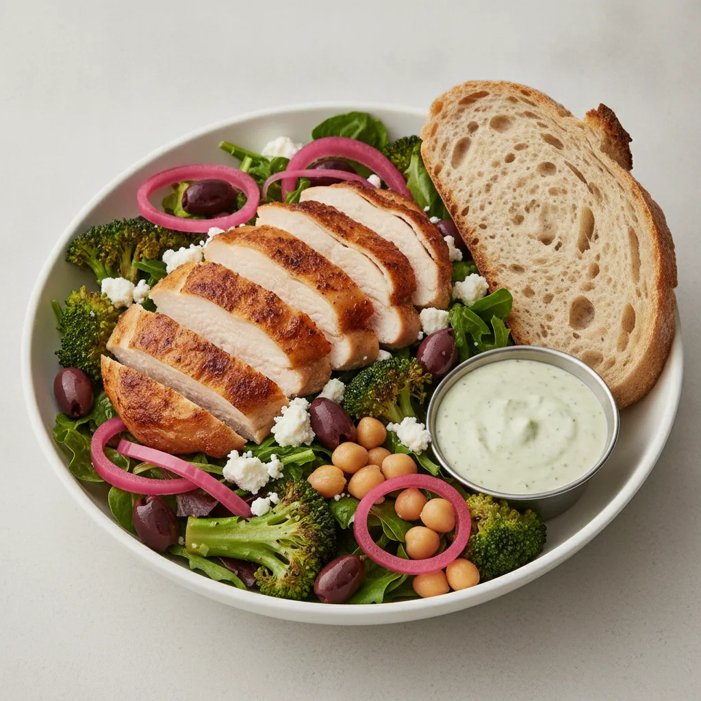 Mama's Mediterranean, Roasted Chicken, Green Goddess Dressing, Sourdough