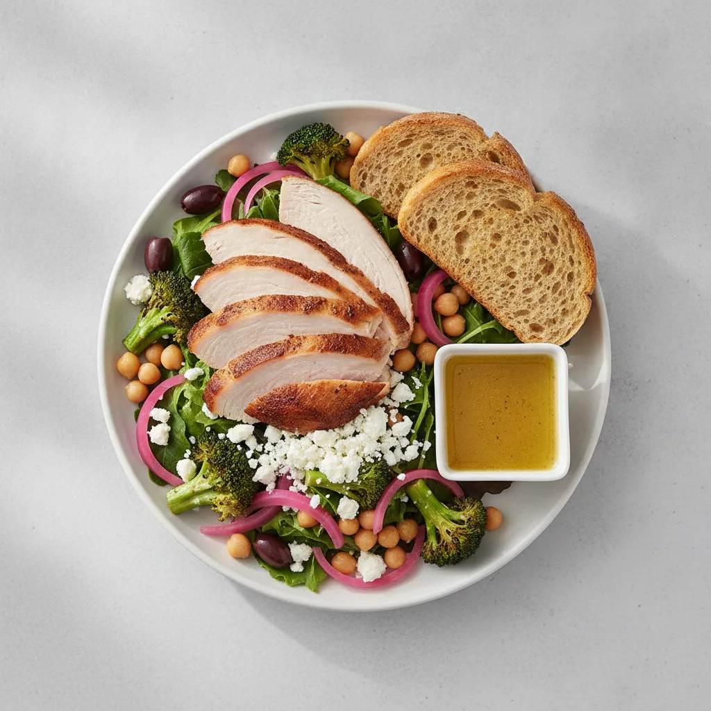 Mama's Mediterranean, Fresh Roasted Turkey, Lemon Herb Vinaigrette, GF Bread
