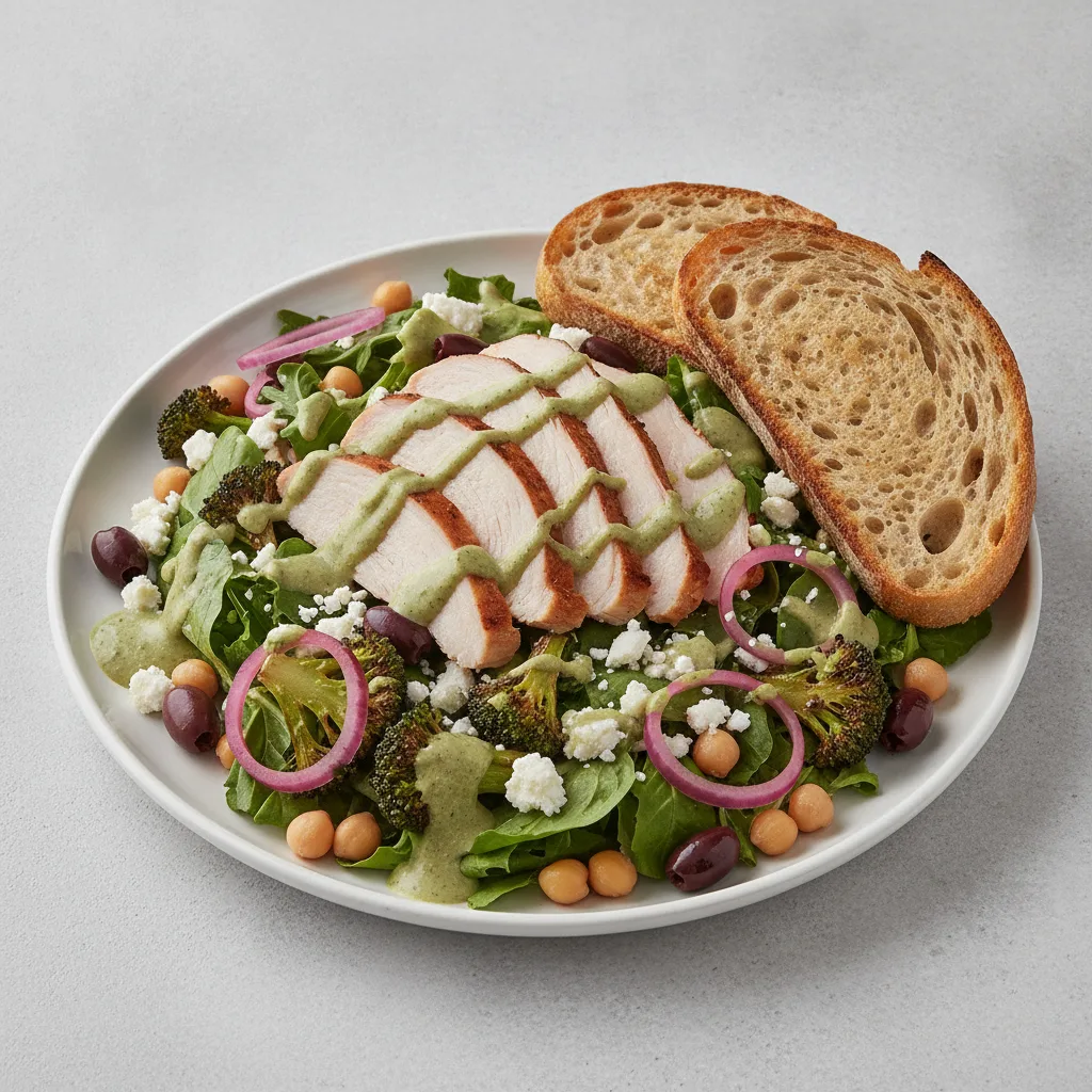 Mama's Mediterranean, Fresh Roasted Turkey, Green Goddess Dressing, Sourdough