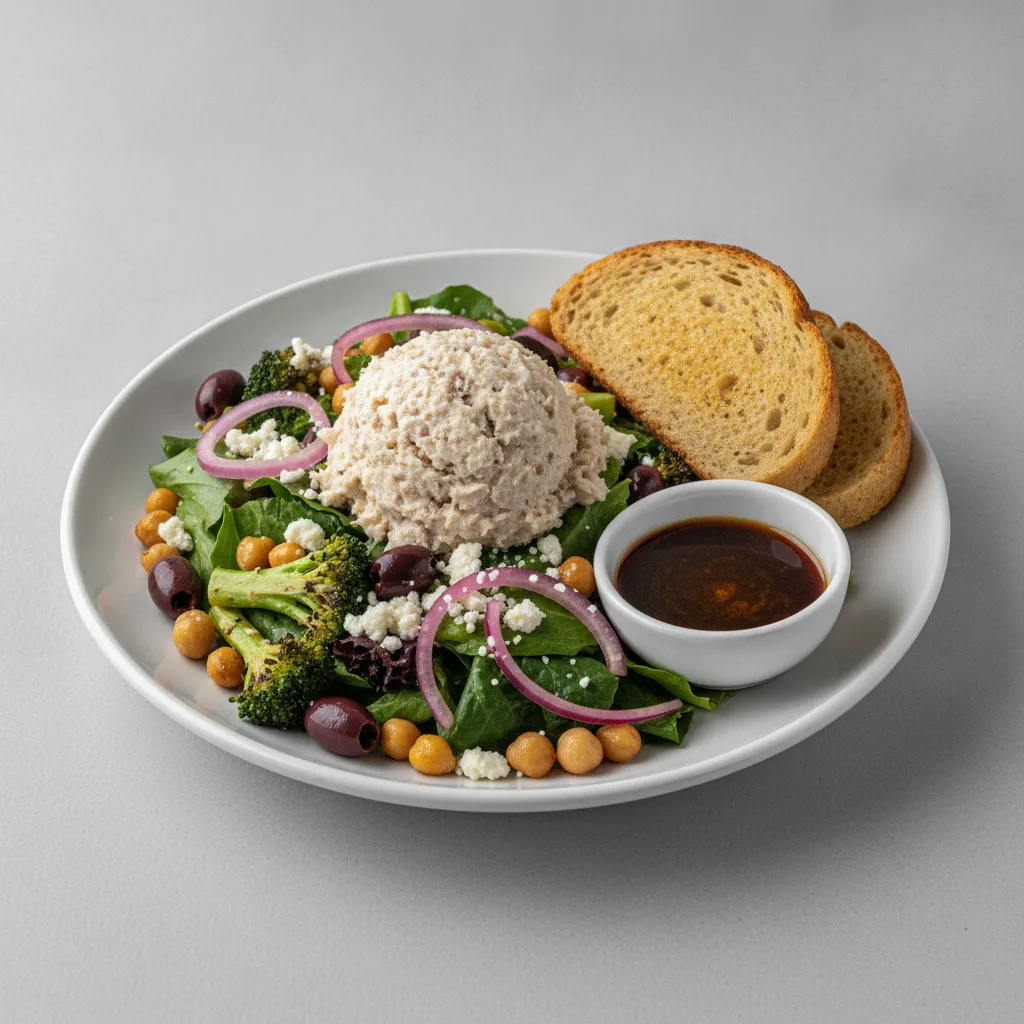 Mama's Mediterranean, Albacore Tuna Salad, Balsamic Vinaigrette, GF Bread
