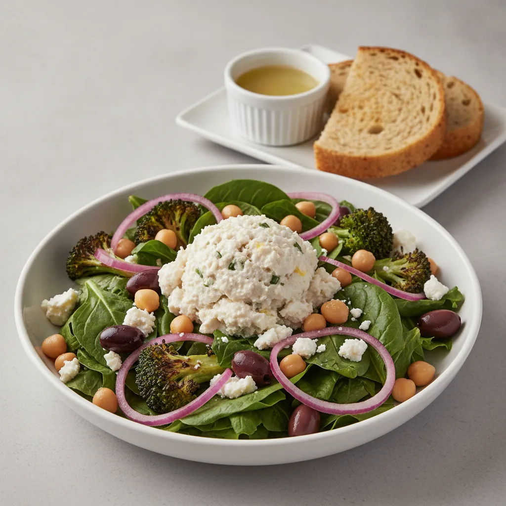 Mama's Mediterranean, Albacore Tuna Salad, Lemon Herb Vinaigrette, GF Bread