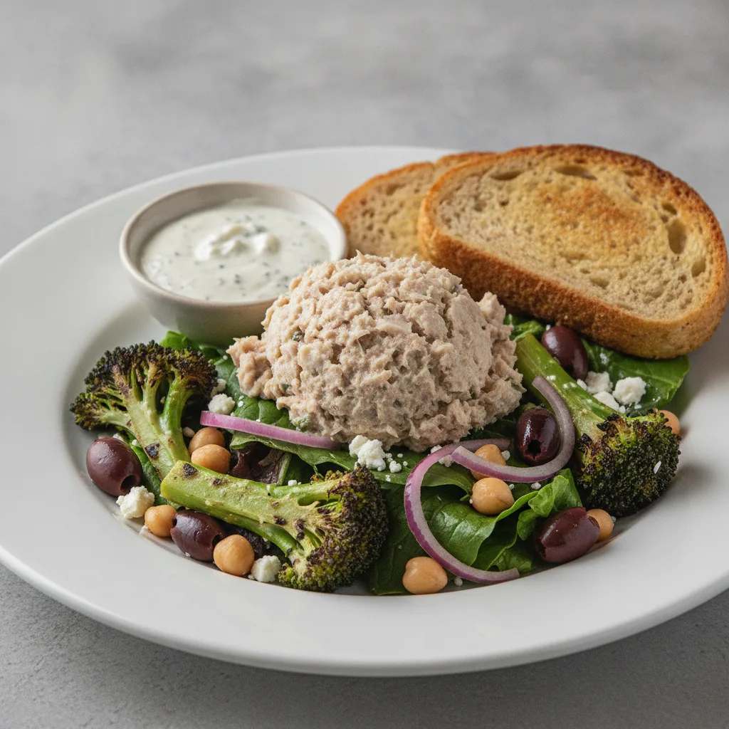 Mama's Mediterranean, Albacore Tuna Salad, Blue Cheese Dressing, GF Bread