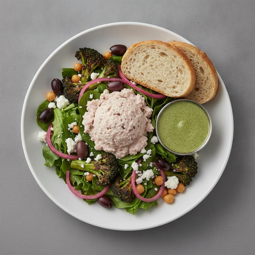 Mama's Mediterranean, Albacore Tuna Salad, Green Goddess Dressing, GF Bread