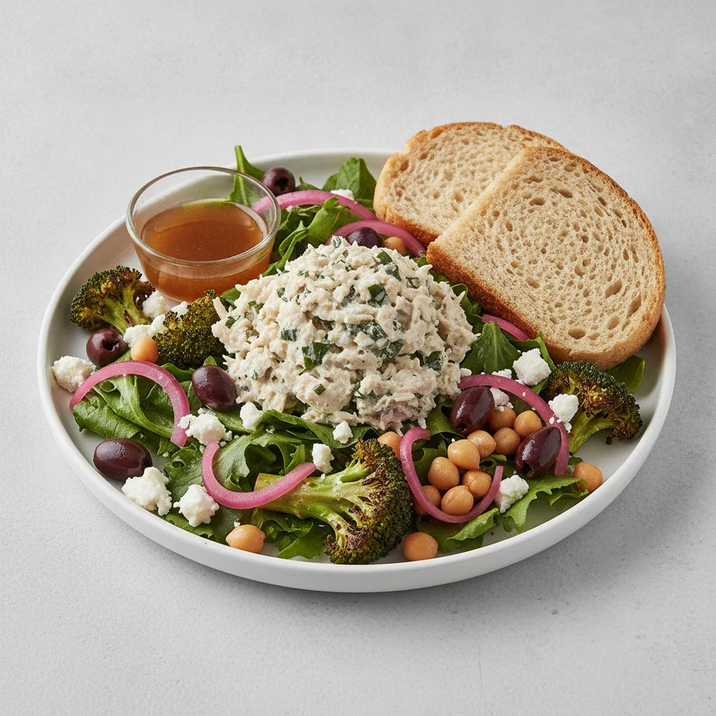 Mama's Mediterranean, Herb Chicken Salad, Balsamic Vinaigrette, GF Bread