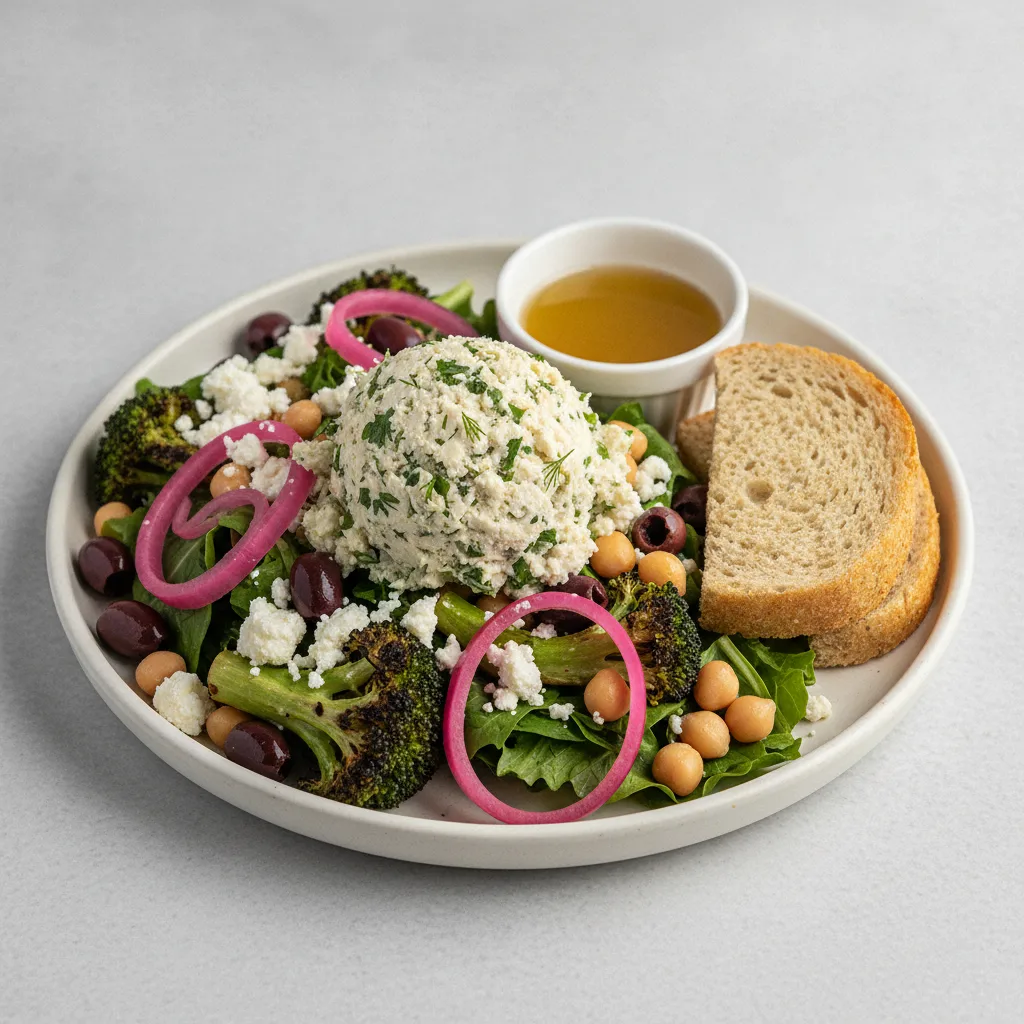 Mama's Mediterranean, Herb Chicken Salad, Lemon Herb Vinaigrette, GF Bread