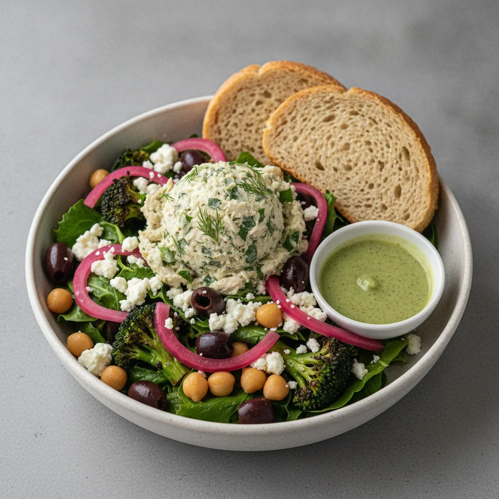 Mama's Mediterranean, Herb Chicken Salad, Green Goddess Dressing, GF Bread