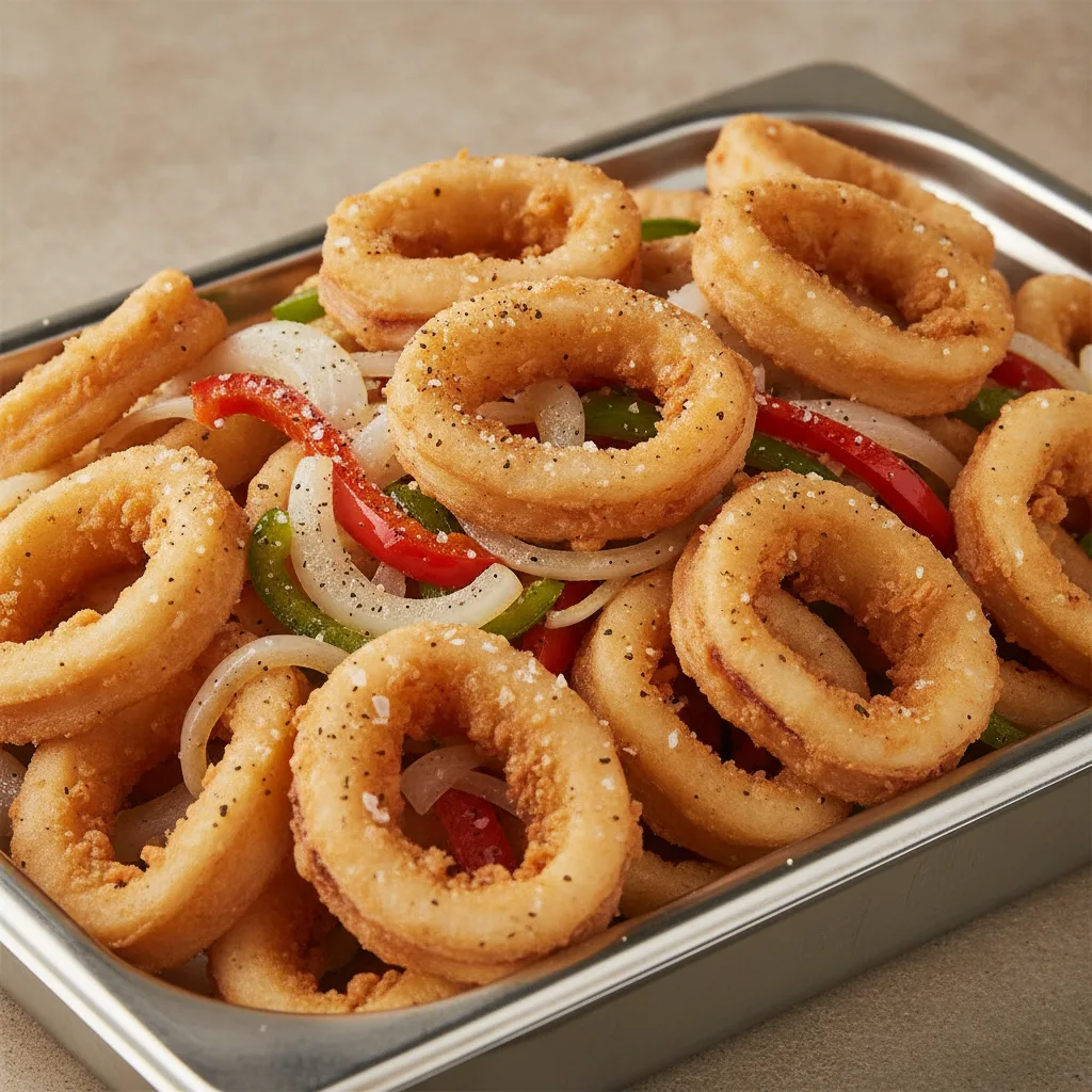 Golden Calamari Rings Full Tray Golden Calamari Rings Full Tray