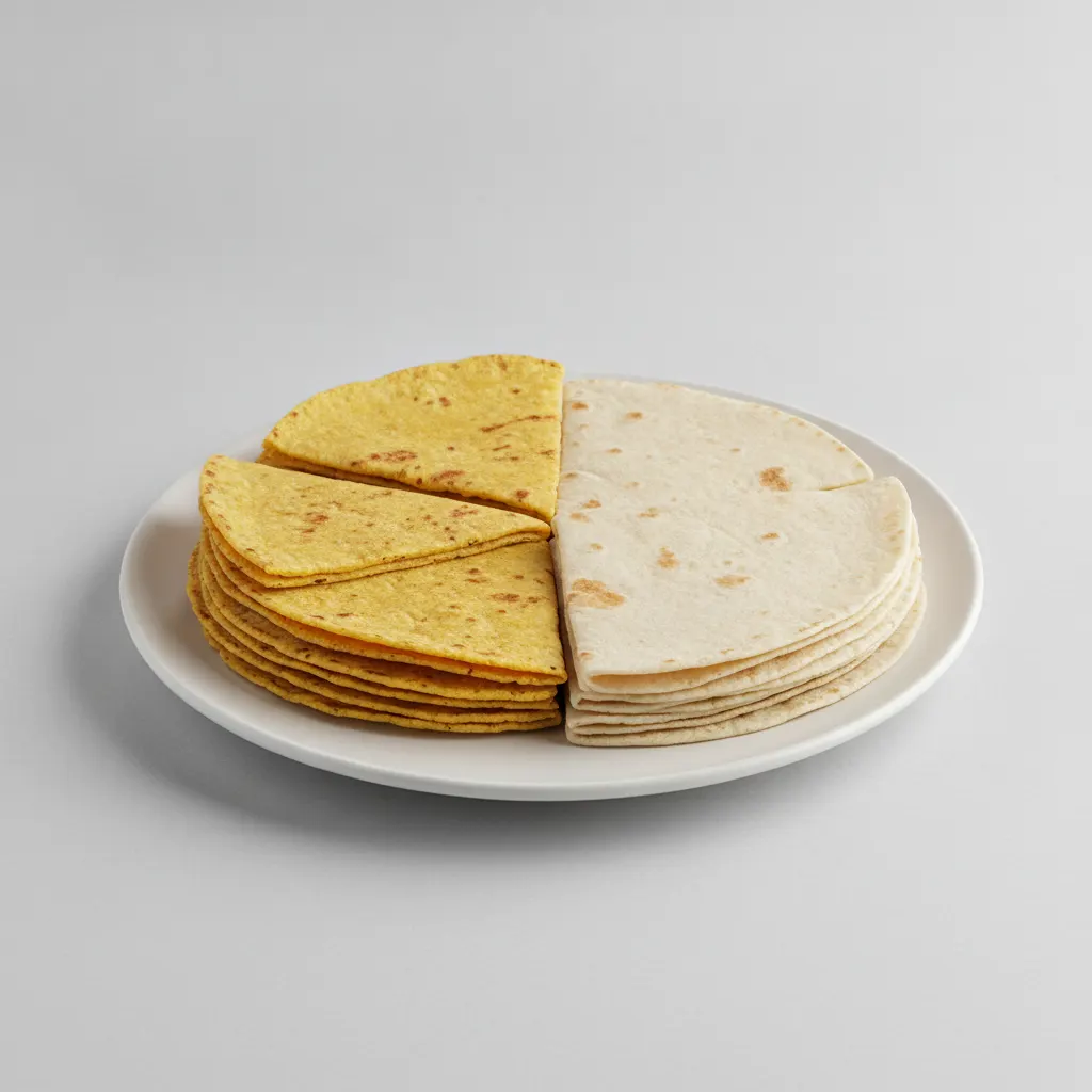 Half Corn Tortillas, Half Flour Tortillas - Family Half Corn Tortillas, Half Flour Tortillas - Family