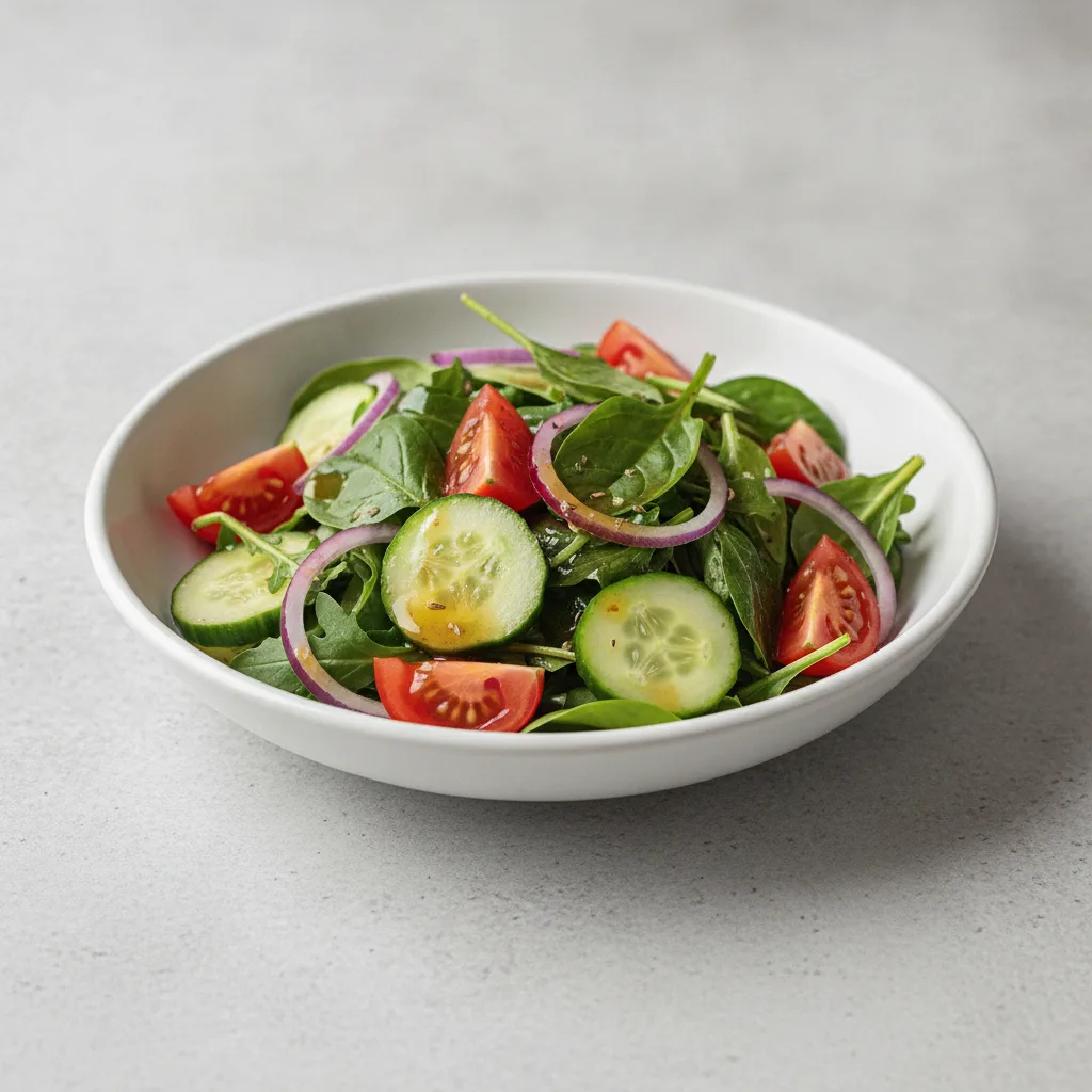 Mixed Greens Salad with Tomato, Cucumber, Red Onion, Italian Vinaigrette (Baked Pasta)