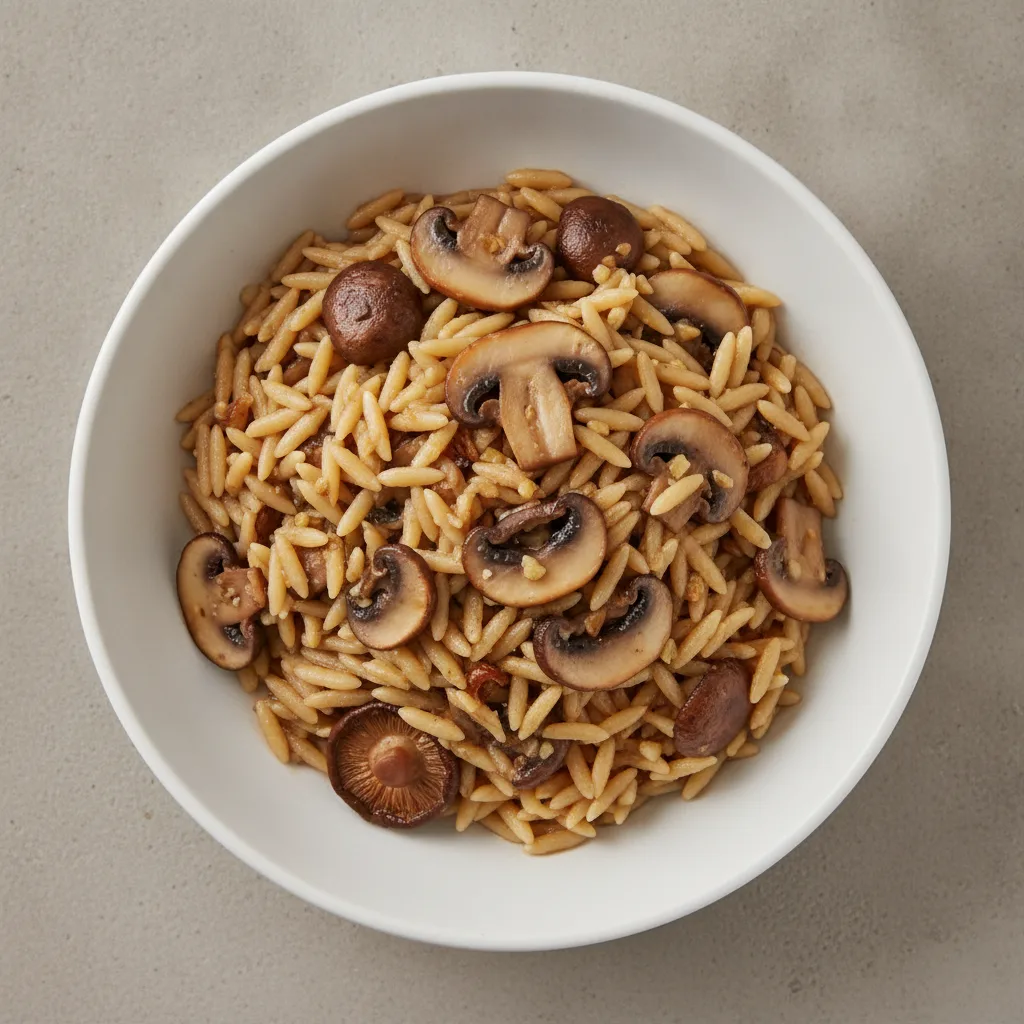 Herbed Mushroom Orzo (Italian Dinner)