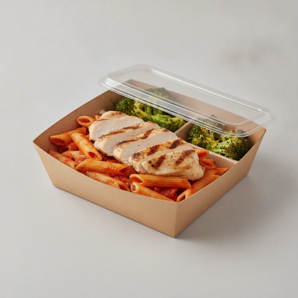 Little Lottis Bowl Box - Penne Pasta with Grilled Chicken, Garlic Marinara and Lemon Pepper Broccoli Little Lottis Bowl Box - Penne Pasta with Grilled Chicken, Garlic Marinara and Lemon Pepper Broccoli