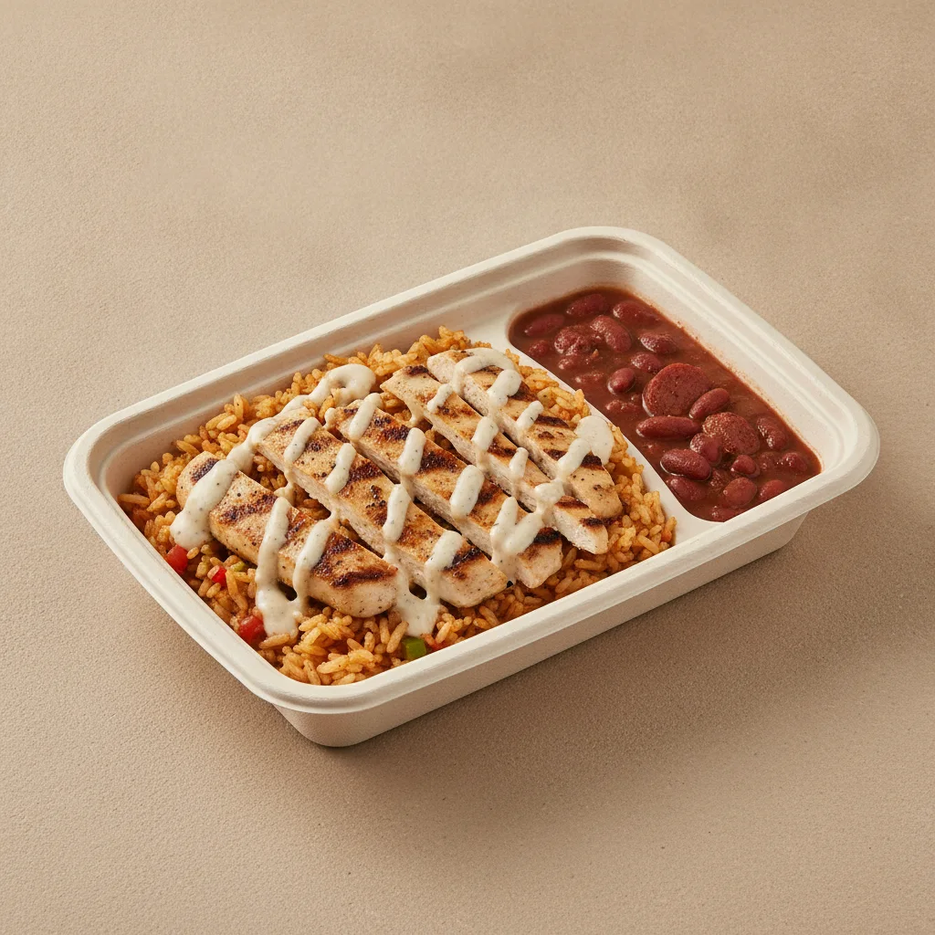Bayou Boy Bowl Box - Cajun Rice, Grilled Chicken, Cajun Ranch, and Red Beans