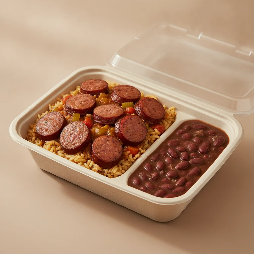 Bayou Boy Bowl Box - Cajun Rice, Andouille Sausage, Etouffee, and Red Beans