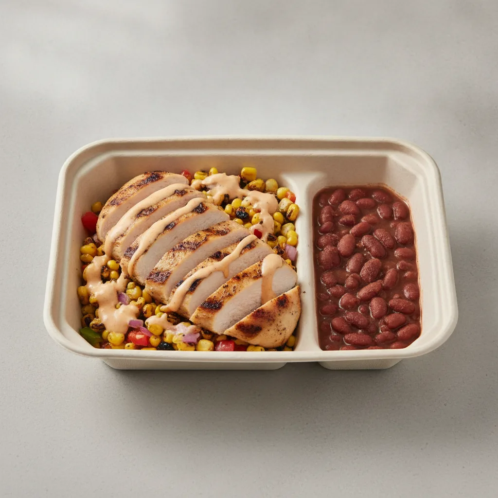 Bayou Boy Bowl Box - Grilled Corn Salad, Grilled Chicken, Cajun Ranch, and Red Beans