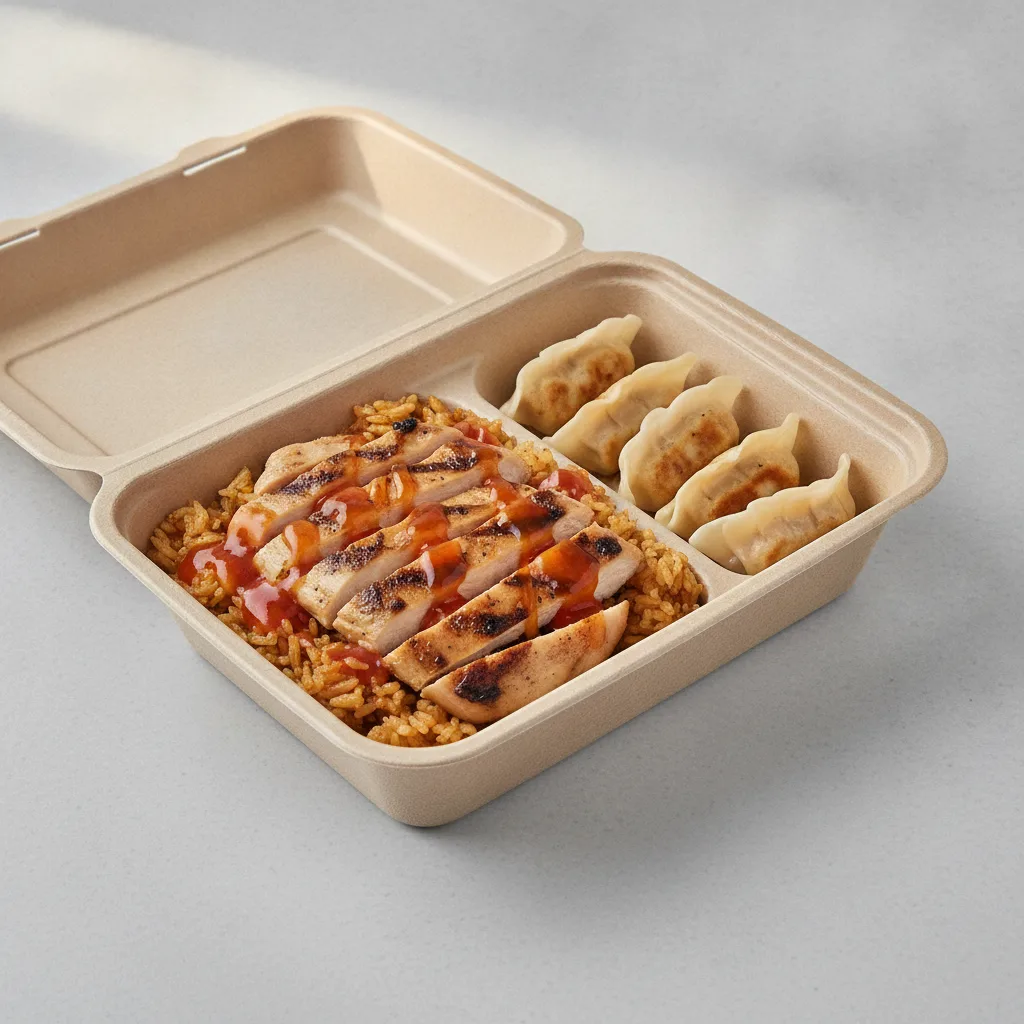 Trash Panda Bowl Box - Fried Rice, Grilled Chicken, Sweet and Sour and Mini Chicken Dumplings