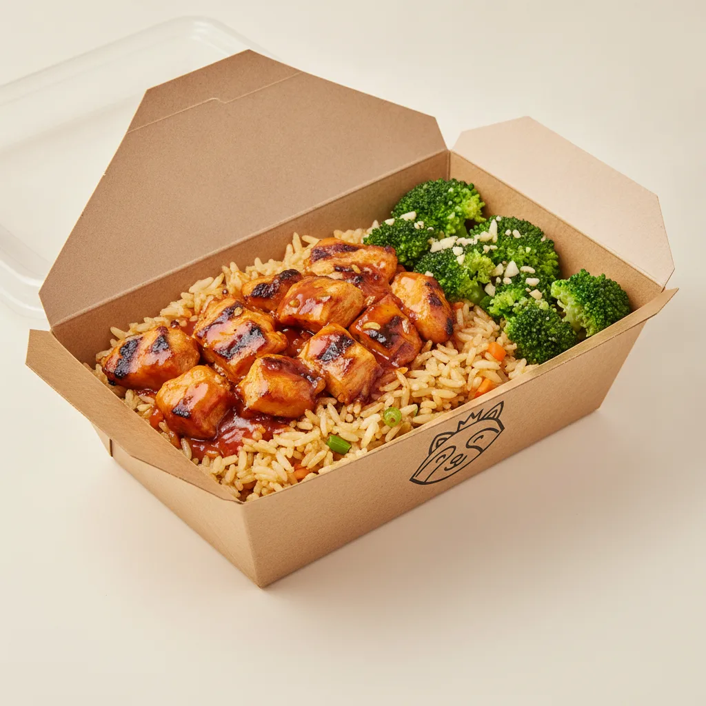 Trash Panda Bowl Box - Fried Rice, Grilled Chicken, Sweet and Sour and Garlic Broccoli