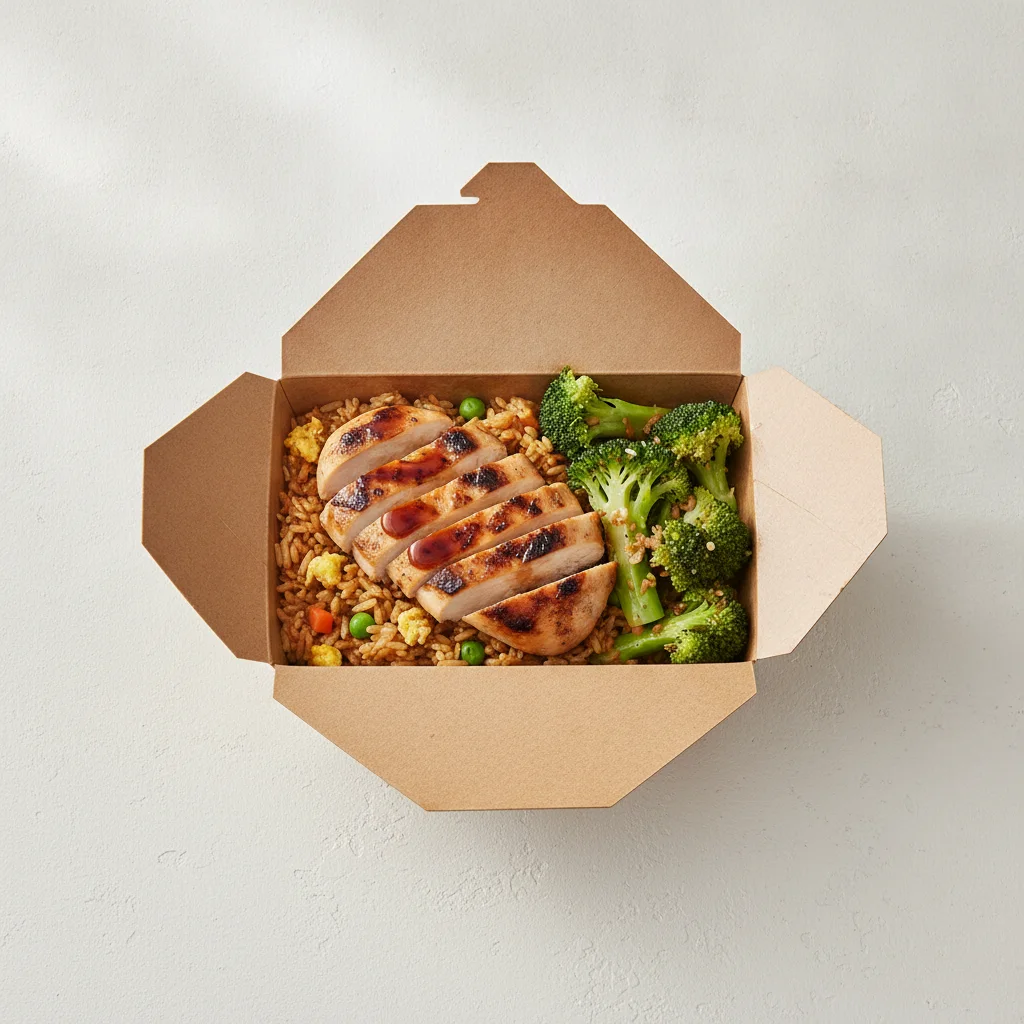Trash Panda Bowl Box - Fried Rice, Grilled Chicken, Teriyaki and Garlic Broccoli