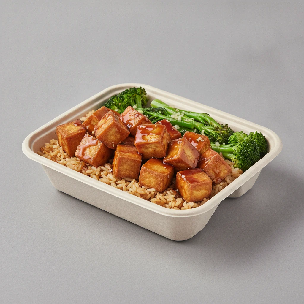 Trash Panda Bowl Box - Fried Rice, Fried Tofu, Teriyaki and Garlic Broccoli