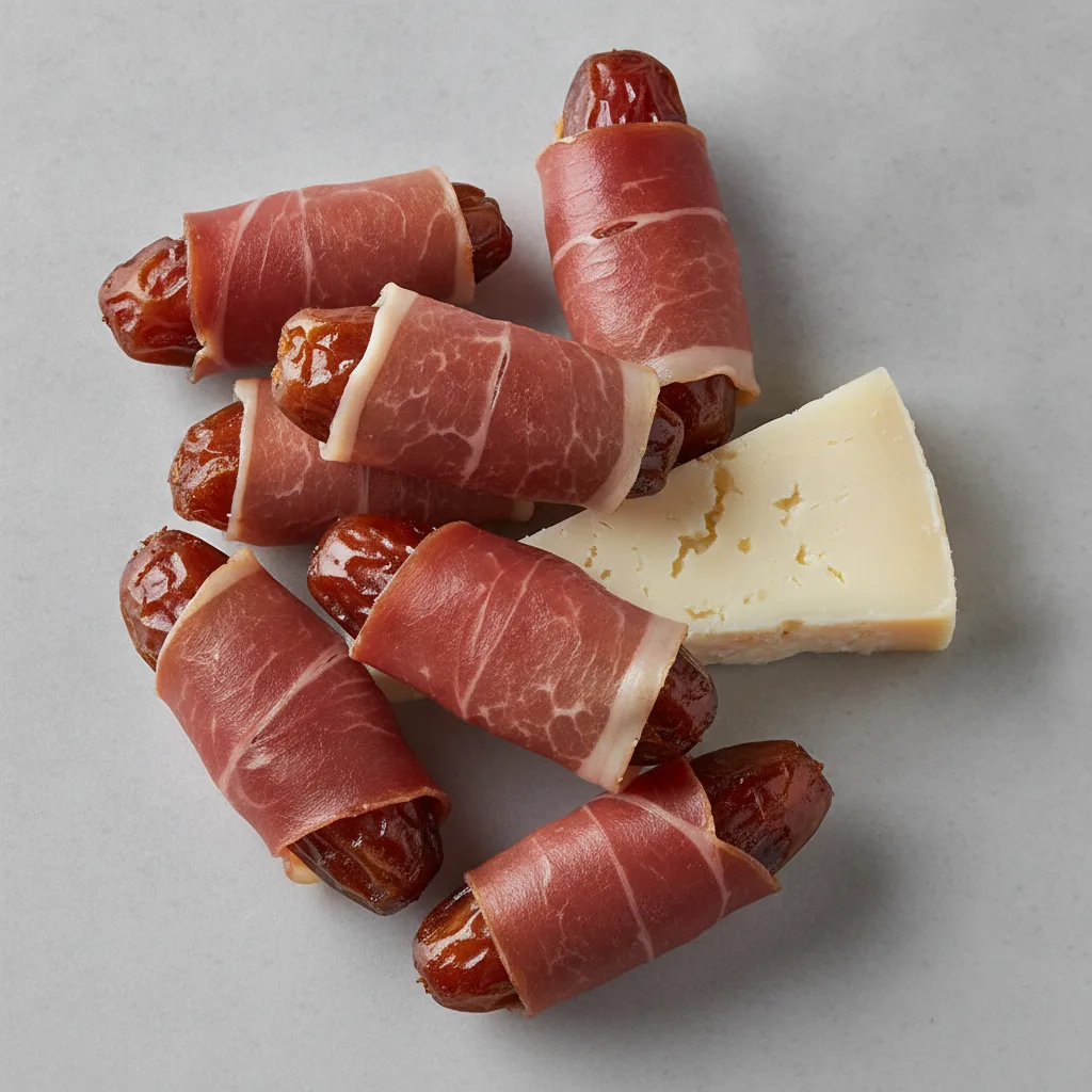 Prosciutto Wrapped Dates with Manchego Prosciutto Wrapped Dates with Manchego
