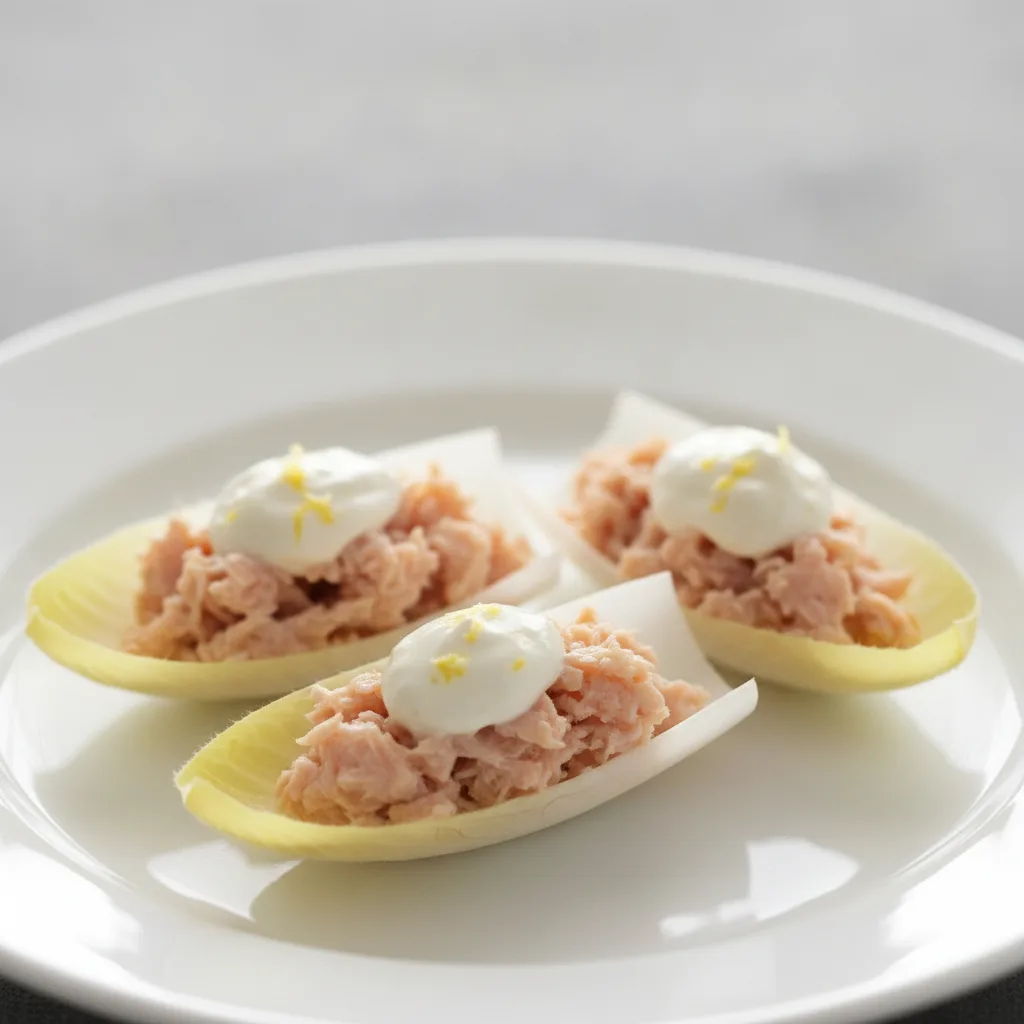 Smoked Trout On Endive with Lemony Crème Fraiche Smoked Trout On Endive with Lemony Crème Fraiche