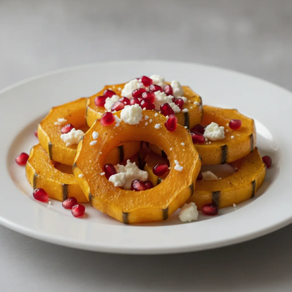 Roasted Delicata Squash with Pomegranate and Goat Cheese Roasted Delicata Squash with Pomegranate and Goat Cheese