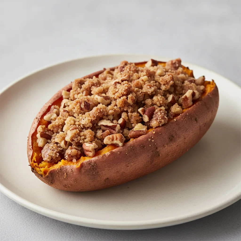 Stuffed Baked Yams and Sweet Potatoes with Pecan Crumble Stuffed Baked Yams and Sweet Potatoes with Pecan Crumble