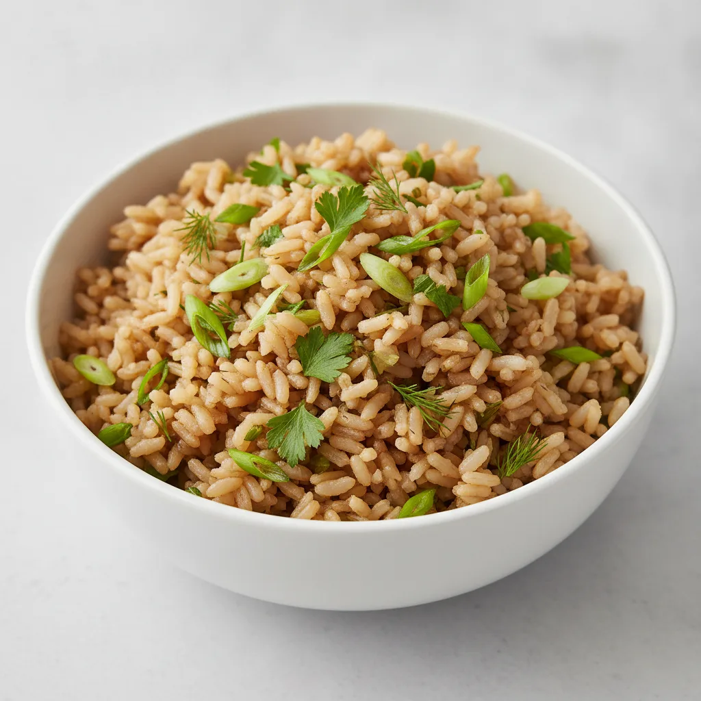 Brown Rice with Green Onions and Herbs Brown Rice with Green Onions and Herbs
