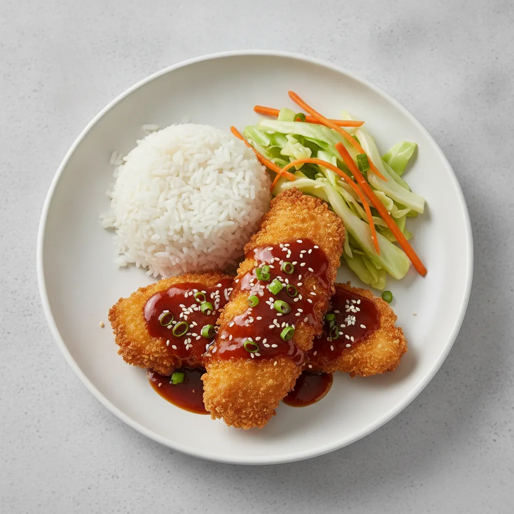 Teriyaki Entree with Crispy Fish Teriyaki Entree with Crispy Fish