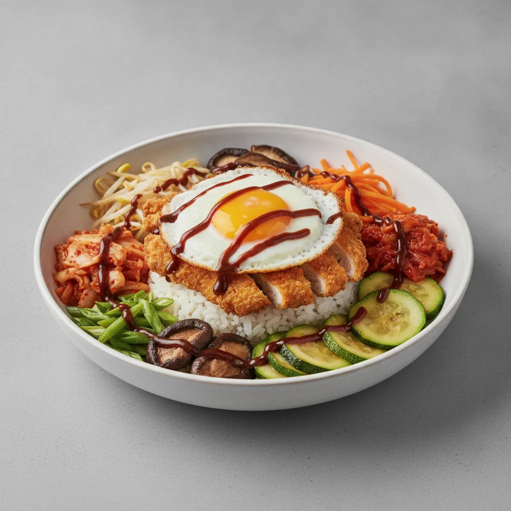 Korean Bibimbap with Crispy Chicken Korean Bibimbap with Crispy Chicken