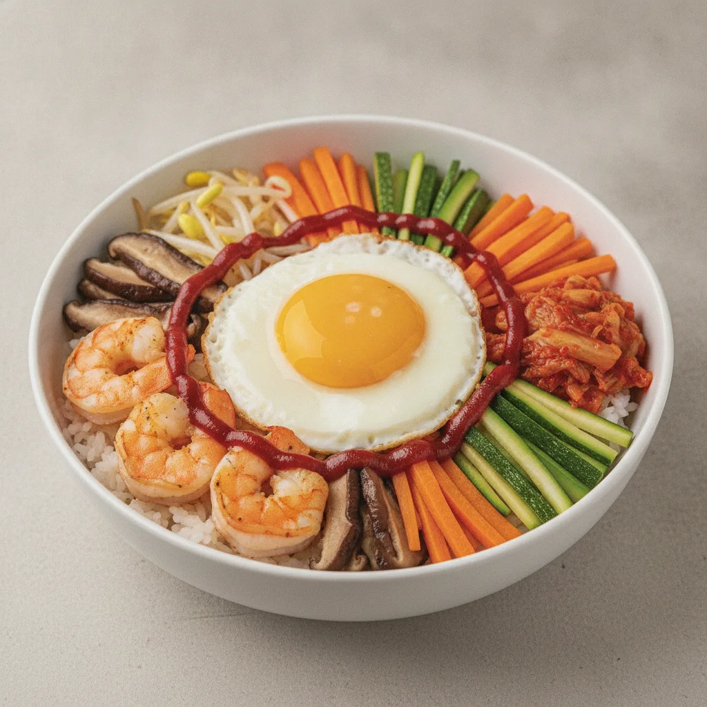 Korean Bibimbap with Shrimp Korean Bibimbap with Shrimp