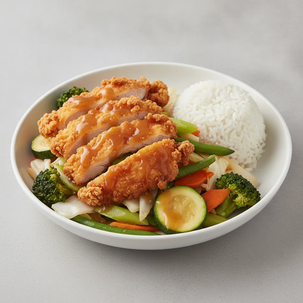 Mixed Vegetable Entree with Crispy Chicken Mixed Vegetable Entree with Crispy Chicken