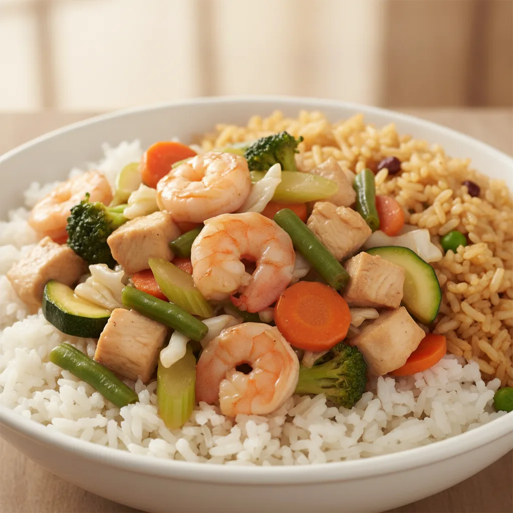 Mixed Vegetable Entree with Chicken & Shrimp Mixed Vegetable Entree with Chicken & Shrimp