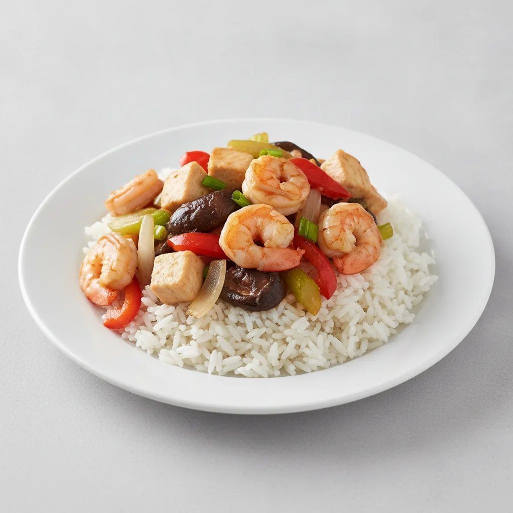Zesty Ginger Entree with Chicken & Shrimp Zesty Ginger Entree with Chicken & Shrimp