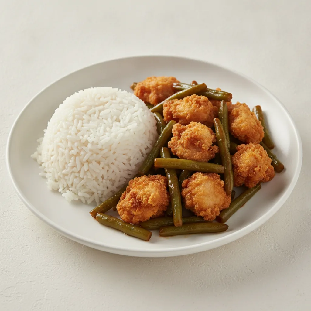 String Bean Entree with Crispy Chicken String Bean Entree with Crispy Chicken