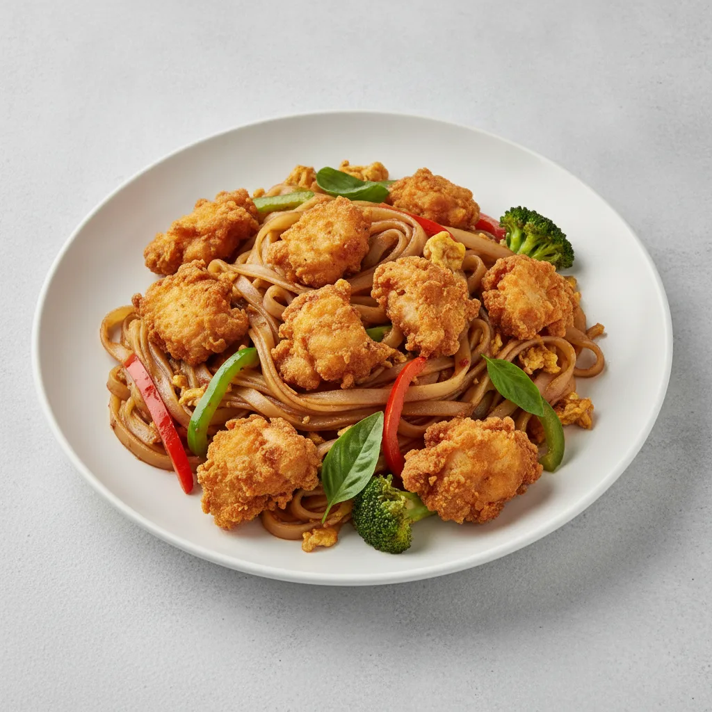 Drunken Noodles with Crispy Chicken Drunken Noodles with Crispy Chicken