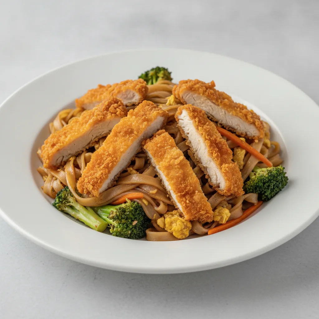 Pad See Ew with Crispy Chicken Pad See Ew with Crispy Chicken