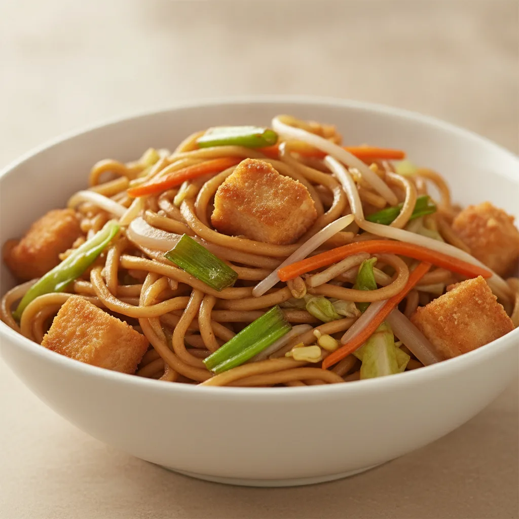 Lo Mein with Crispy Chicken Lo Mein with Crispy Chicken