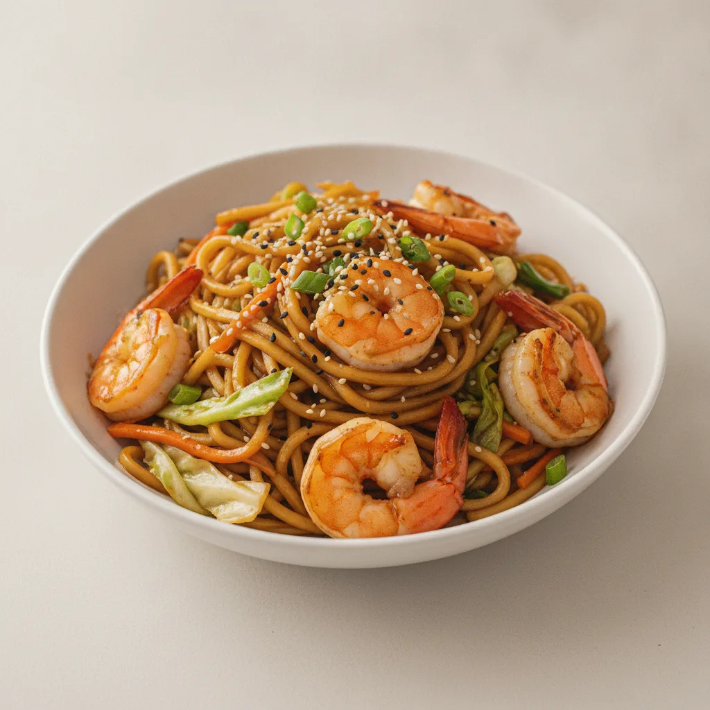 Teriyaki Noodles with Shrimp Teriyaki Noodles with Shrimp