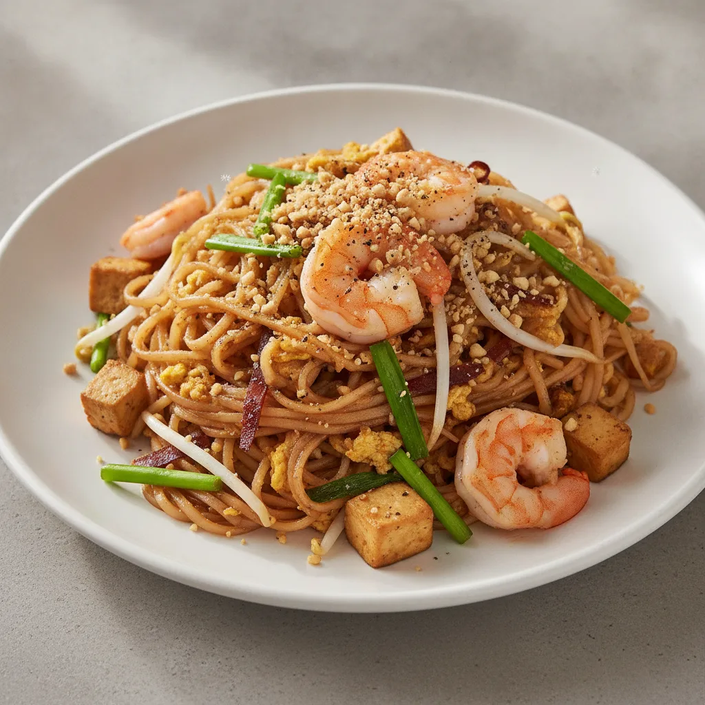 Basil Pad Thai (Gluten-Friendly) with Chicken & Shrimp Basil Pad Thai (Gluten-Friendly) with Chicken & Shrimp