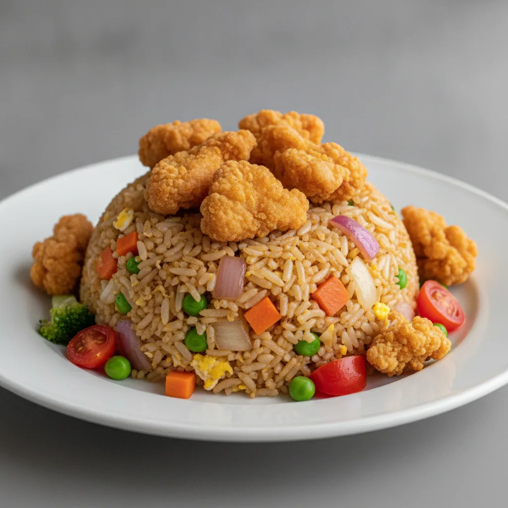 House Fried Rice with Crispy Chicken House Fried Rice with Crispy Chicken