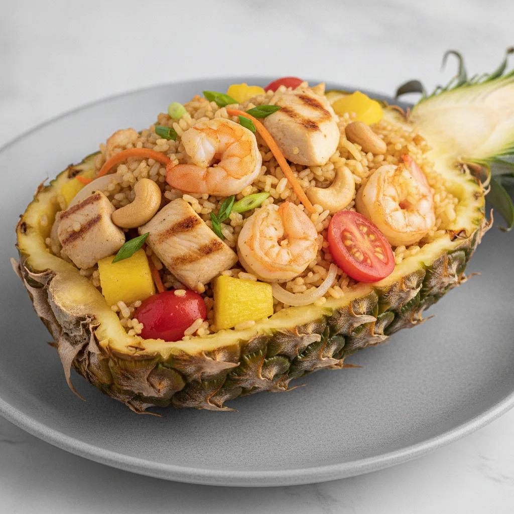 Pineapple Fried Rice with Chicken & Shrimp Pineapple Fried Rice with Chicken & Shrimp