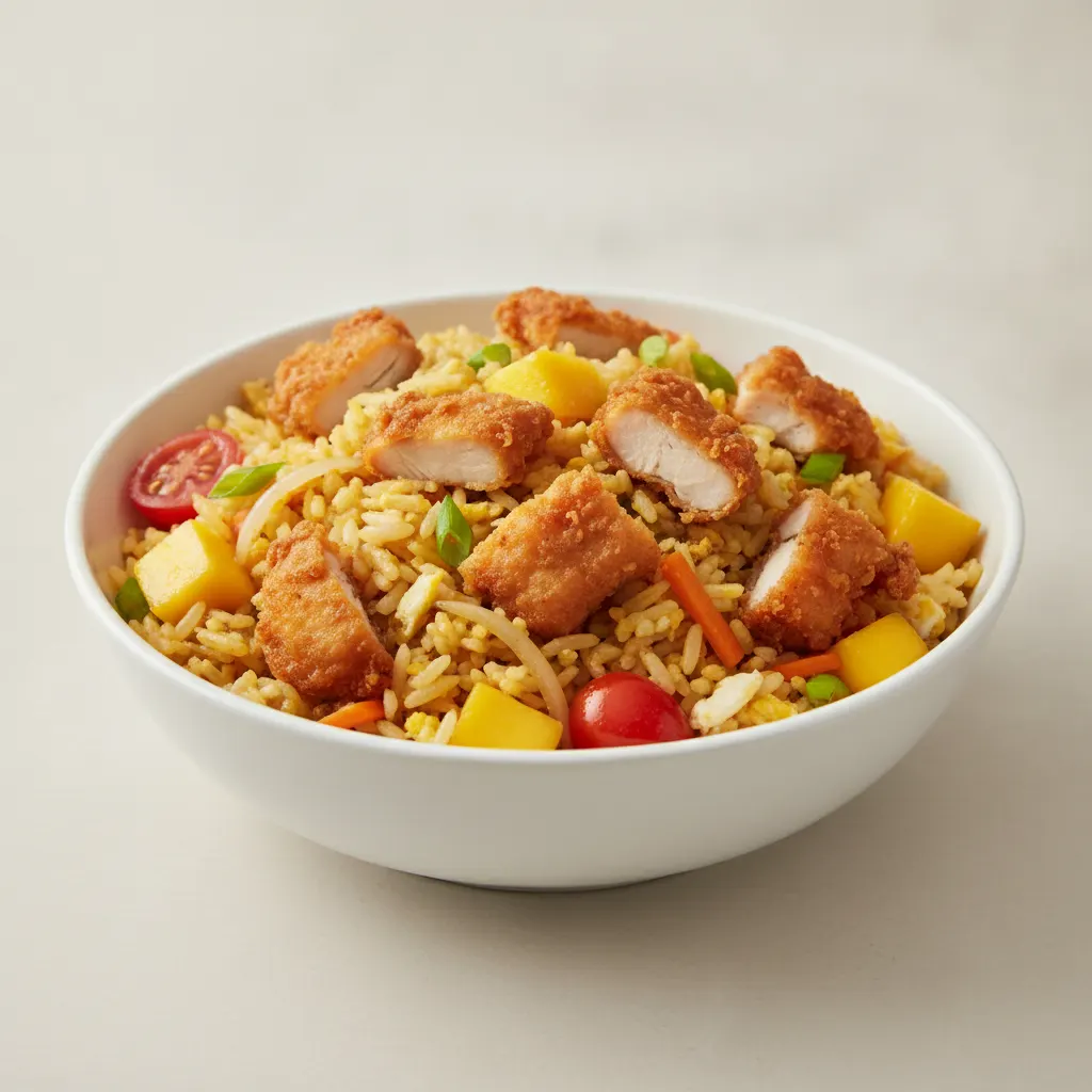 Mango Fried Rice with Crispy Chicken Mango Fried Rice with Crispy Chicken