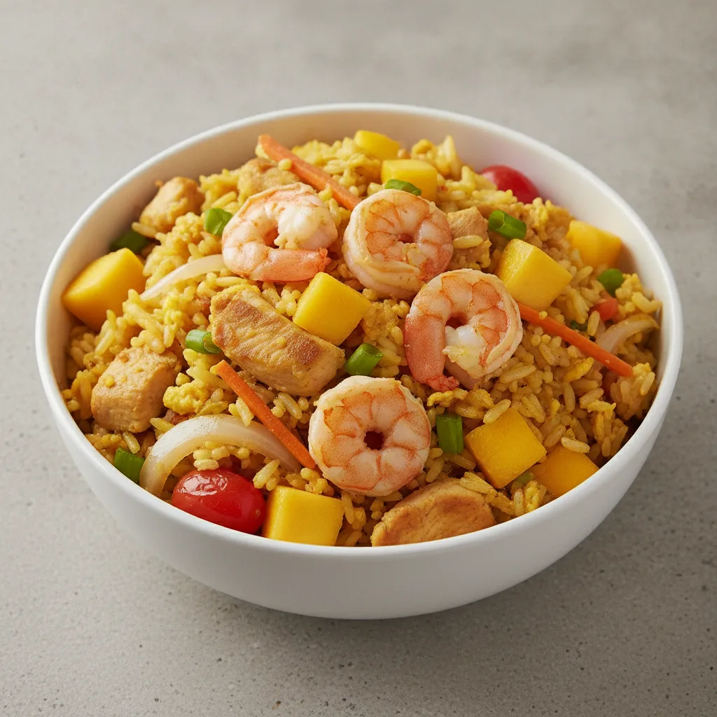 Mango Fried Rice with Chicken & Shrimp Mango Fried Rice with Chicken & Shrimp