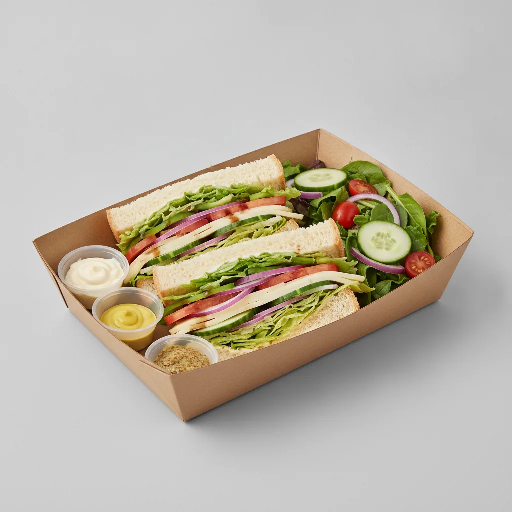 Veggie Rookie Box Lunch - White Bread and Side Salad Veggie Rookie Box Lunch - White Bread and Side Salad